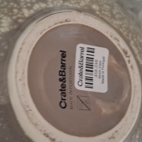 Crate and barrel bevin 8" taupe Boho Modern vase - Picture 2 of 3